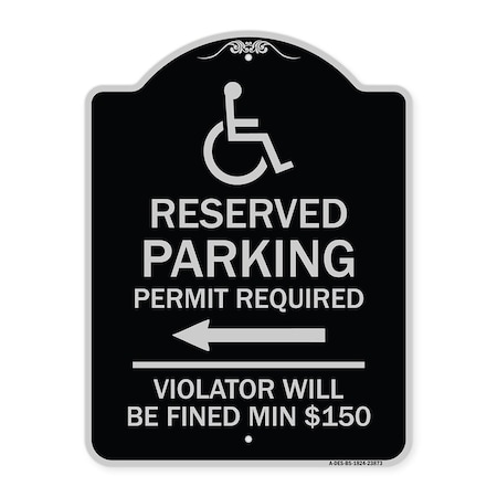 Signmission Modern Isa Connecticut Reserved Parking Permit Required Violators Fin Alum, 24" x 18", BS-1824-23873 A-DES-BS-1824-23873